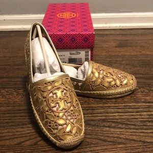 REDUCED!! Tory Burch Rhea metallic espadrille